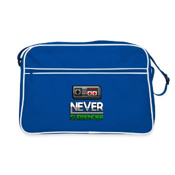 NEVER SURRENDER (Green) + NES Controller - Gaming - Retro Bag - blue/white - Front