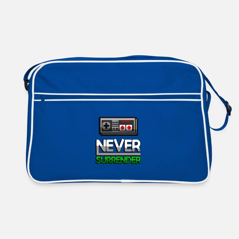 NEVER SURRENDER (Grün) + NES Controller - Gaming Retro Tasche
