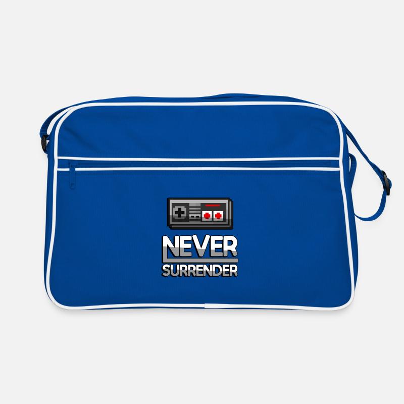 NEVER SURRENDER (Weiß) + NES Controller - Gaming Retro Tasche