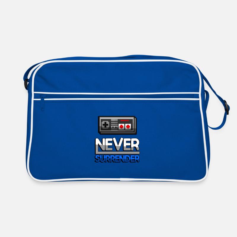 NEVER SURRENDER (Blau) + NES Controller - Gaming Retro Tasche