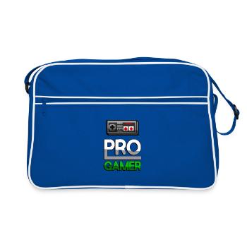 PRO GAMER (Grün) + NES Controller - Gaming - Retro Tasche - Blau/Weiß - Vorne