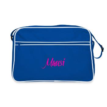 Mausi_Spruch - Retro Bag - blue/white - Front