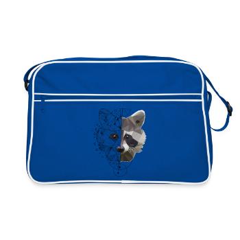 Low Poly Art Raccoon Racoon Cool Polygon Tattoo - Retro Bag - blue/white - Front