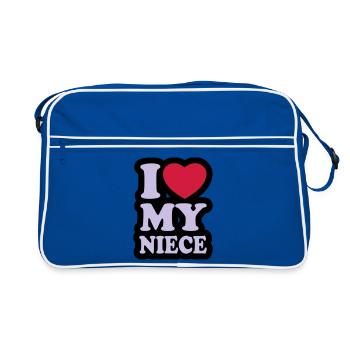 I love my niece - J'aime ma nièce - Sac Retro - bleu/blanc - Devant
