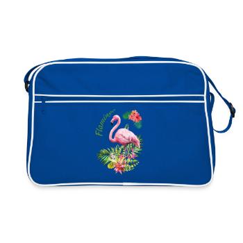 flamant rose - Sac Retro - bleu/blanc - Devant