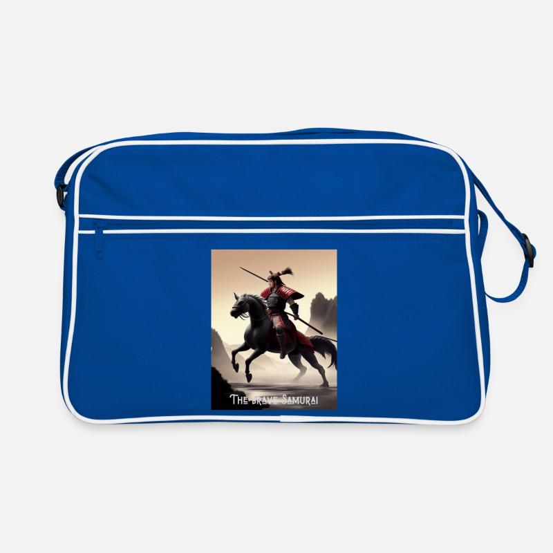 Der tapfere Samurai The brave Samurai on horse Retro Tasche