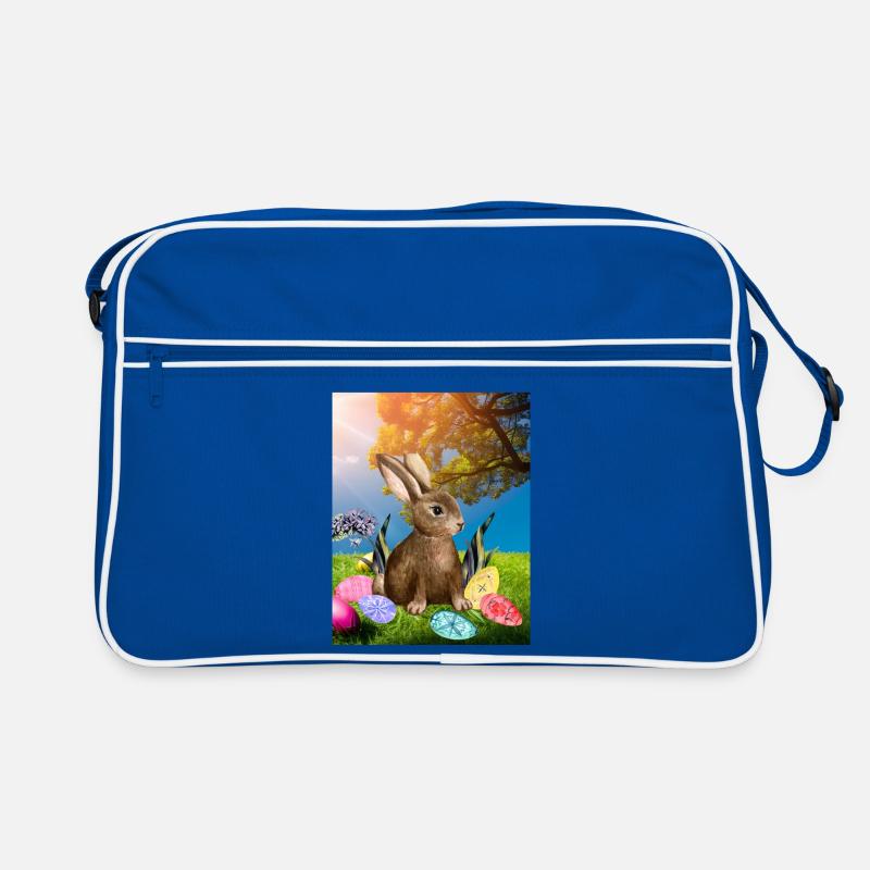 Spring Easter bunny with Easter eggs Retro Bag