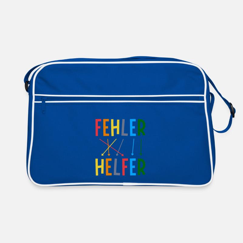 Fehler sind bunte Helfer Schriftzug mehrfarbig - Retro Tasche - Blau/Weiß