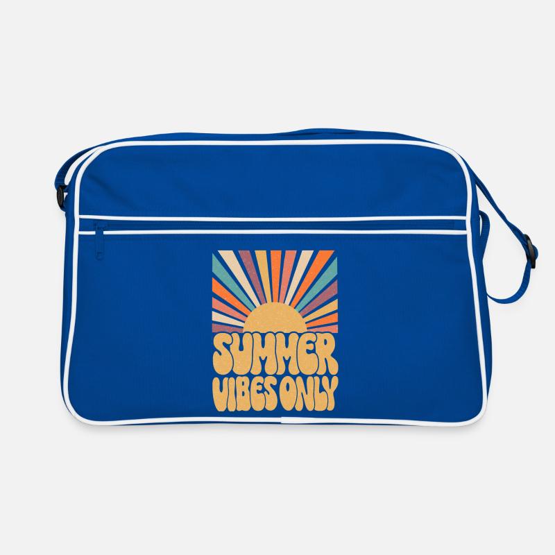 Nur Sommer-Vibes - Retro Tasche - Blau/Weiß