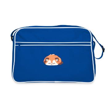Bezaubernder Roter Panda - Retro Tasche - Blau/Weiß - Vorne