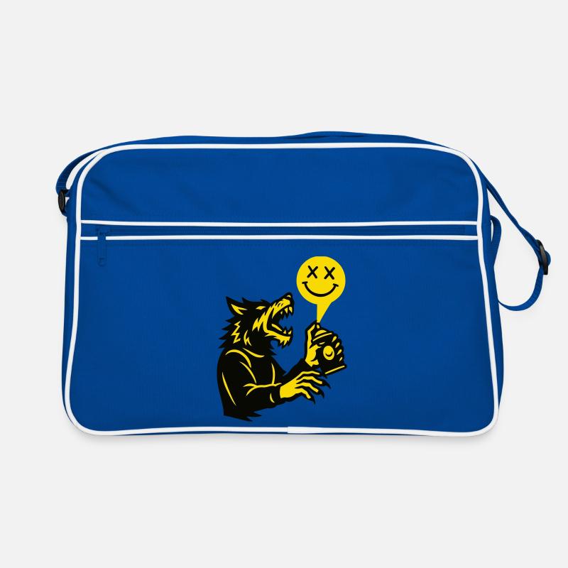 Graffiti Werwolf sprayt den Mond an! Retro Tasche