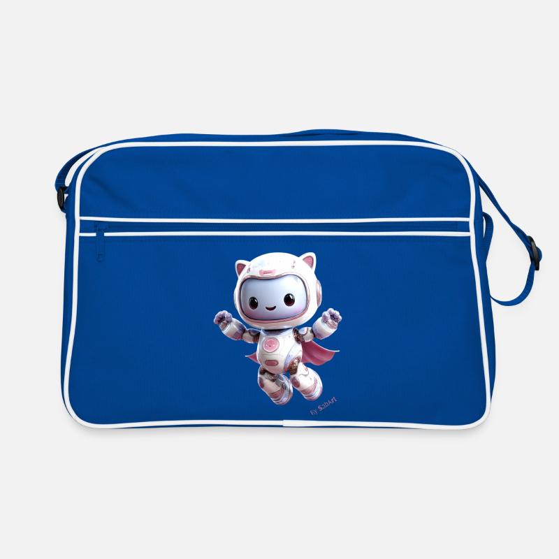 Cute Kitty 3D Volant – Couleurs Pastel - Sac Retro - bleu/blanc