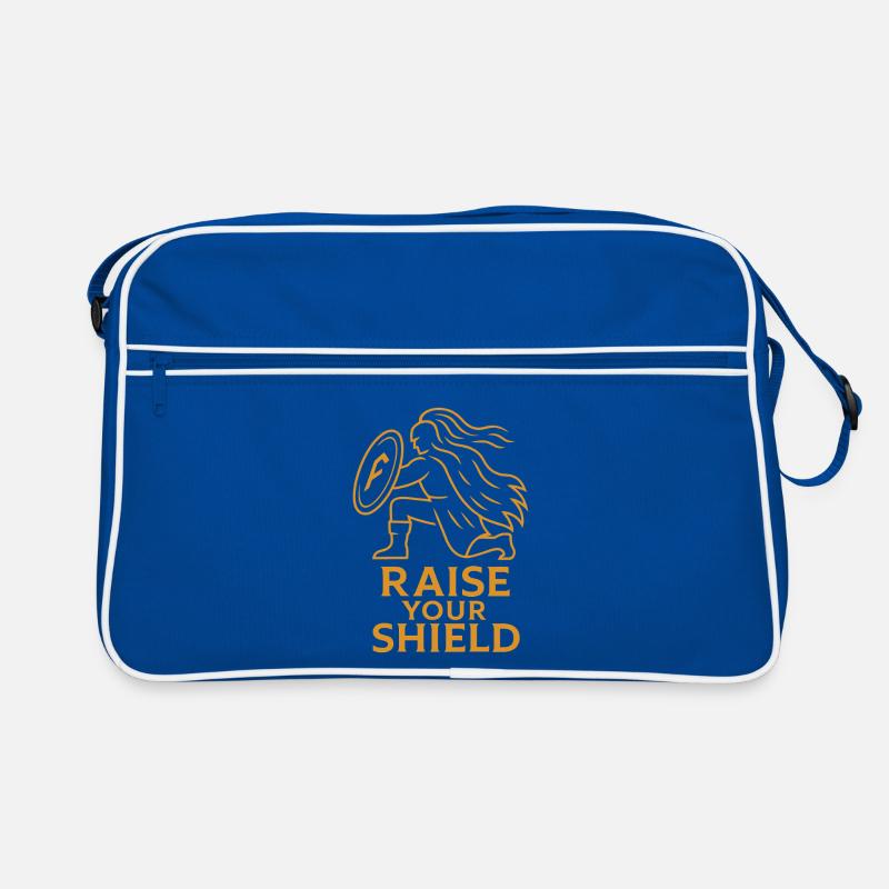Illustration eines ermächtigten Schildes Retro Tasche