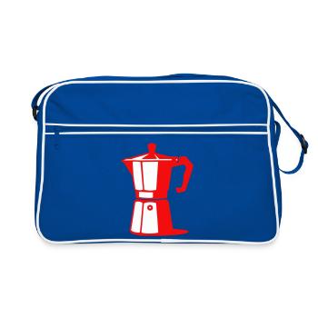 Coffee Pot Illustration for Cafe Lovers - Retro Bag - blue/white - Front