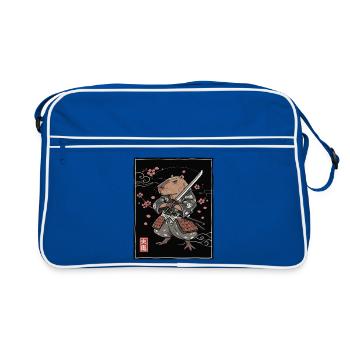 Samurai Ferret Illustration - Retro Bag - blue/white - Front