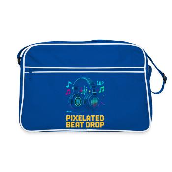PIXELATED BEAT DROP Retro Pixel Headphones 1UP - Retro Bag - blue/white - Front