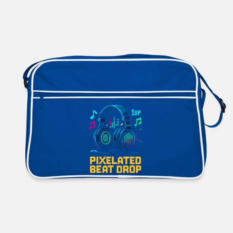 PIXELATED BEAT DROP Retro Pixel Kopfhörer 1UP Retro Tasche