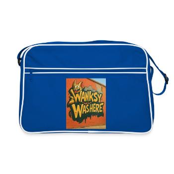 Wanksy Was Here Graffiti - Retro Bag - blue/white - Front