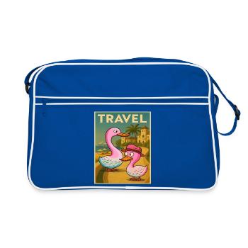 Affiche de voyage Canards et Oies - Sac Retro - bleu/blanc - Devant