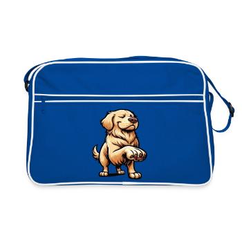 Golden Retriever Goldie Goldiepropriétaire Goldies - Sac Retro - bleu/blanc - Devant