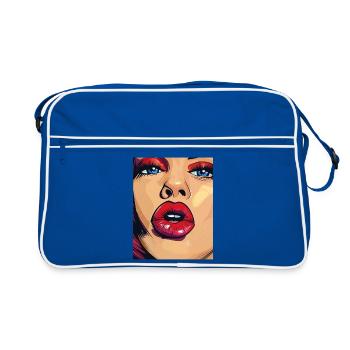 PopArt Lips Power Women Portrait - Sac Retro - bleu/blanc - Devant