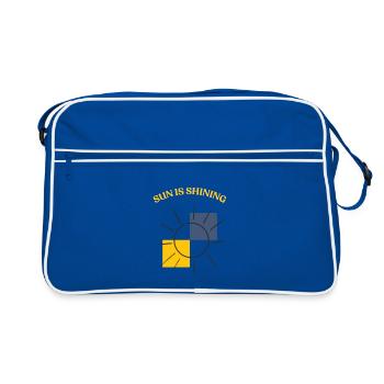 Sun is shining - let ́s go outside - Retro Bag - blue/white - Front