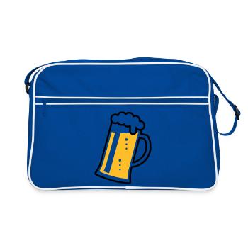 Maßkrug (bière / chope / verre à bière / R /// 2C) - Sac Retro - bleu/blanc - Devant