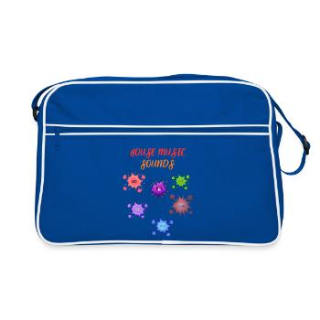 House Music Vibes - Retro Tasche - Blau/Weiß - Vorne