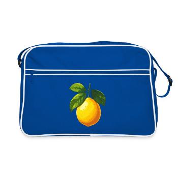 Zitrone - Retro Tasche - Blau/Weiß - Vorne
