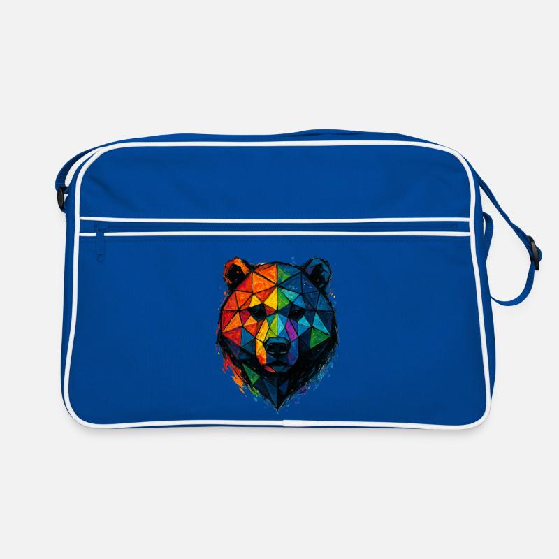 Bunte Pop-Art-Low-Poly-Bär Retro Tasche