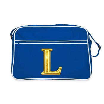 Golden L Monogram - Retro Bag - blue/white - Front
