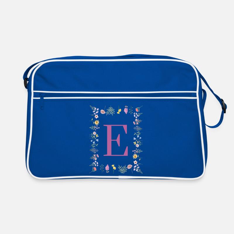 Monogram E with spring blossoms Retro Bag
