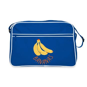 Bananes Chemise aux fruits drôles Mignonne design de nourriture estivale - Sac Retro - bleu/blanc - Devant