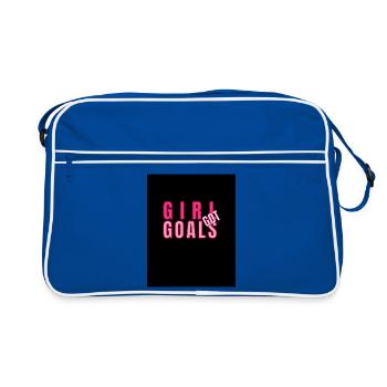 Pink_Minimalist_Girl_Got_Goals_Typographic_T-sh - Retro Bag - blue/white - Front