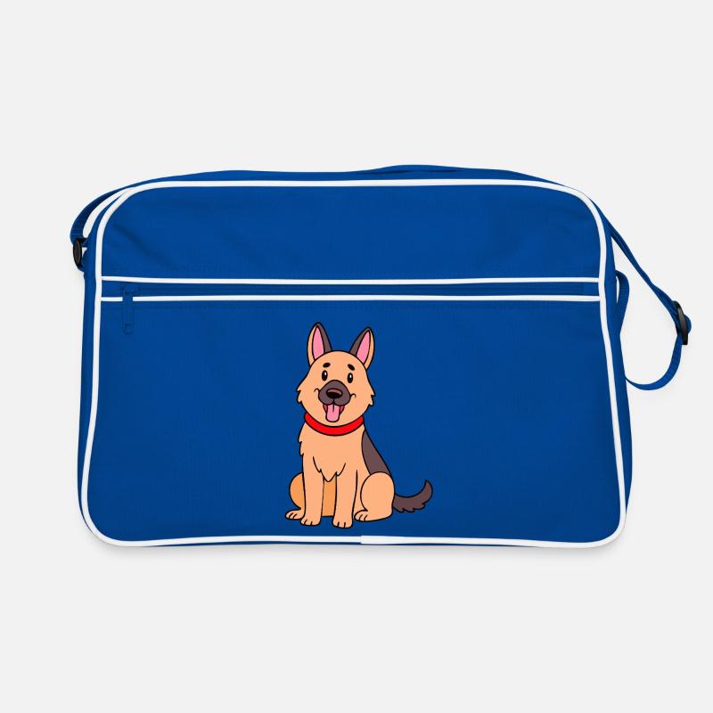 Cute German Shepherd (comic) Retro Bag