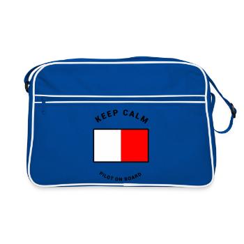 Flagge H - Lotse an Bord Pilot Schiff - Retro Tasche - Blau/Weiß - Vorne