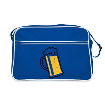 Maßkrug (bière / mug à bière / verre à bière / R /\/ 2C) - Sac Retro - bleu/blanc - Devant