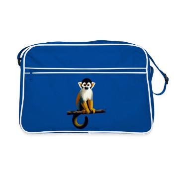 Singe écureuil - Sac Retro - bleu/blanc - Devant