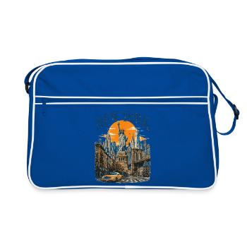 Vintage USA New York City Skyline NEW-YORK - Sac Retro - bleu/blanc - Devant