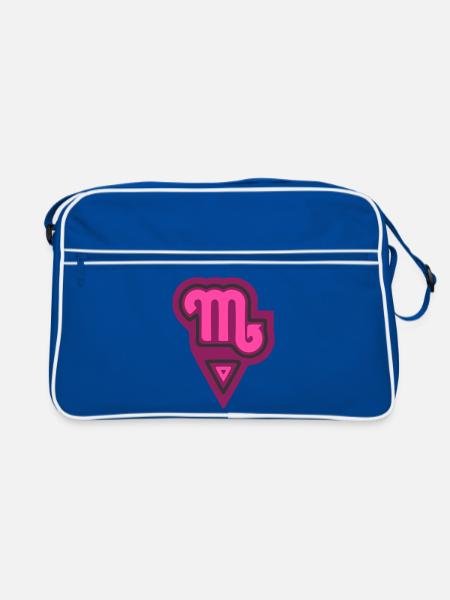 Scorpion tribal du zodiaque et eau - Sac Retro - bleu/blanc - Devant