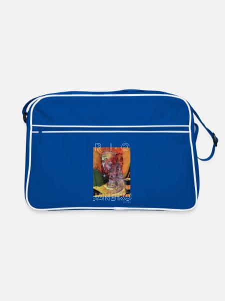 Rio1997 Collage Artwork - Retro Tasche - Blau/Weiß