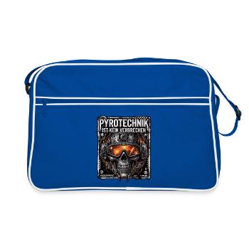 Pyro Ist Kein Verbrechen - Retro Tasche - Blau/Weiß - Vorne