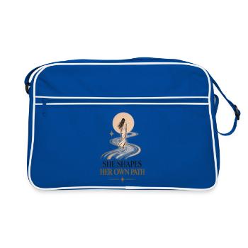 Sie formt ihren eigenen Weg - Retro Tasche - Blau/Weiß - Vorne