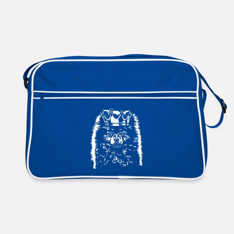 ZWERGSPITZ Poméranie Krone Chiens Chiens Wilsigns - Sac Retro - bleu/blanc
