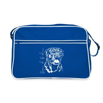 DOGUE DE BORDEAUX Portrait de chien Les chiens de Wilsign - Sac Retro - bleu/blanc - Devant