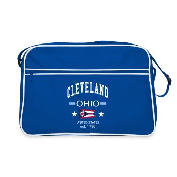 Cleveland - Retro Tasche - Blau/Weiß - Vorne