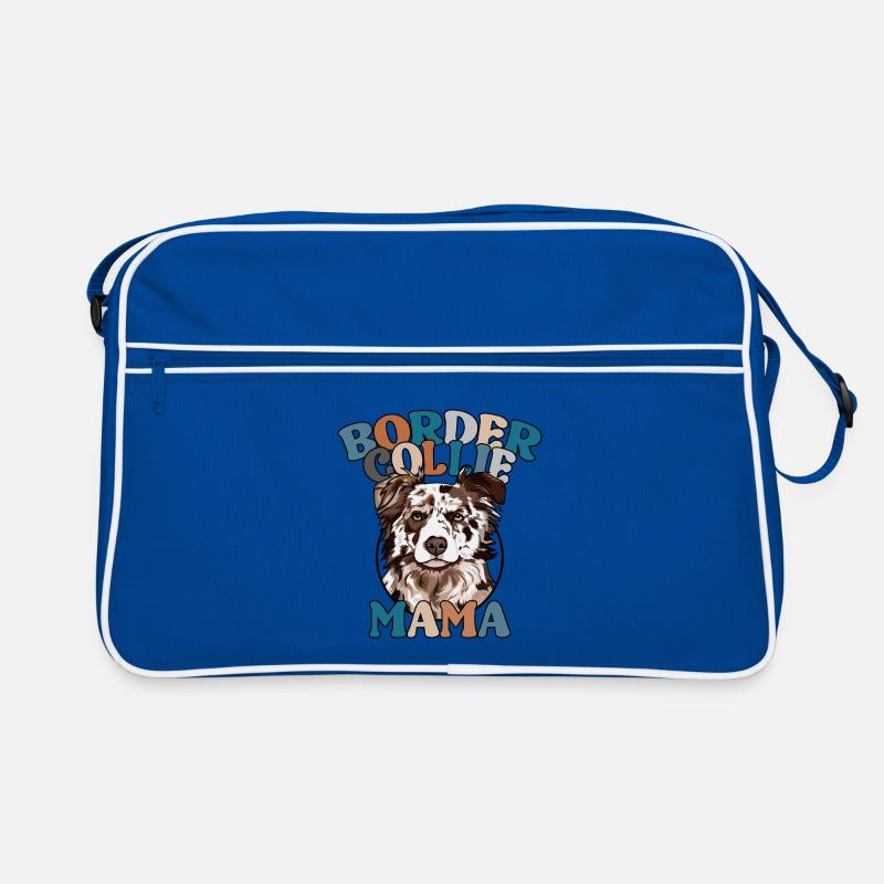 Border Collie merle Mama Hunde Muttertag Wilsigns Retro Tasche
