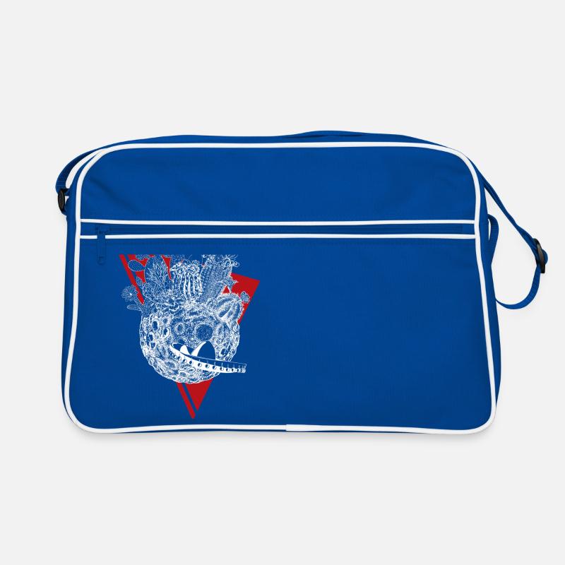 Planète de cactus en blanc - Sac Retro - bleu/blanc