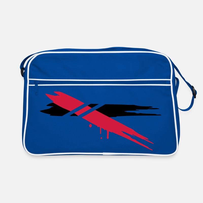 two color stripes with horizontal stripes Retro Bag