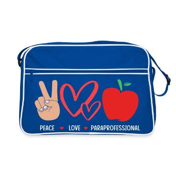Lehrerassistent Paraprofessional Paraeducator - Retro Tasche - Blau/Weiß - Vorne